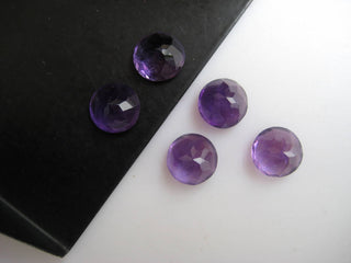 10 Pieces 8mm Each Natural Amethyst Round Shaped Faceted Loose Gemstones BB384