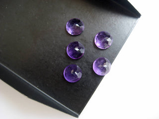 10 Pieces 8mm Each Natural Amethyst Round Shaped Faceted Loose Gemstones BB384