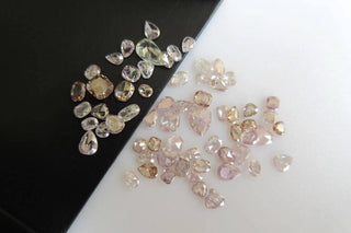 Set Of 5 Mix Shaped Clear Light Pink Brown Rose Cut Diamond Loose, Natural Faceted Pink Diamond Brilliant Cut, 2.5mm To 3.5mm Each, DDS496/8