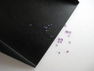 100 Pieces Tiny 1mm/2mm/3mm Natural Amethyst Round Shaped Tiny Faceted Loose Gemstones BB410