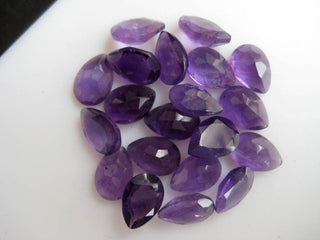 5 Pieces 10x7mm Each Natural Amethyst Pear Shaped Faceted Loose Cut Gemstones BB419