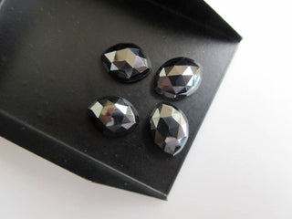 6 Pieces 16x12mm Natural Hematite Marquise Shaped Rose cut Faceted Flat Back Loose Cabochons BB451