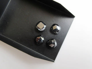 10 Pieces 10x10mm Natural Hematite Cushion Shaped Rose Cut Faceted Flat Back Loose Cabochons BB457