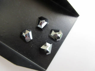 10 Pieces 10x10mm approx. Natural Hematite Fancy Shaped Rose Cut Cabochons Faceted Flat Back Loose Gemstone BB450