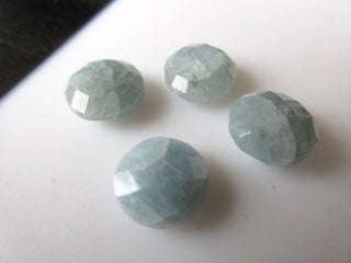 10 Pieces 10x10mm Natural Aquamarine Round Shaped Both Side Faceted Loose Gemstones BB466/3