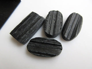 4 Pieces Huge 20mm to 27mm Raw Rough Black Tourmaline Mix Shaped Specially Cut For Creating Beautiful Jewelry, BB471