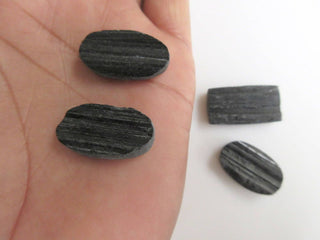 4 Pieces Huge 20mm to 27mm Raw Rough Black Tourmaline Mix Shaped Specially Cut For Creating Beautiful Jewelry, BB471