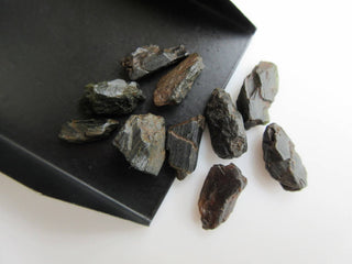 10 Pieces Raw Loose Black Tourmaline Gemstones, 11mm to 14mm Natural Rough Black Tourmaline Loose stone, Black Tourmaline Crystal, BB474