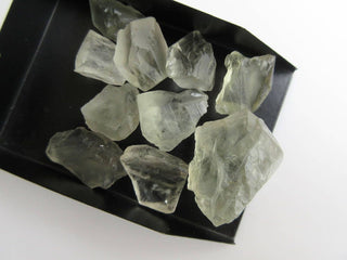 10 Pieces Raw Rough Loose Natural Green Amethyst Gemstones, 15mm to 30mm Green Amethyst Loose Gem Stone, BB475