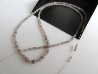 Pink Raw Rough Uncut Diamond Rondelle Beads, Natural Pink Rough diamond Round Beads, 2mm Each, GDS497/14