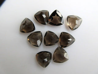 8 Pieces 10x10x5mm Each Smoky Quartz Trillion Shaped Faceted loose Gemstones GDS863