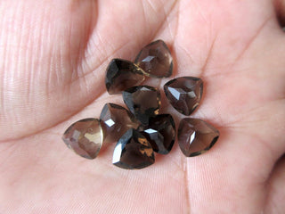 8 Pieces 10x10x5mm Each Smoky Quartz Trillion Shaped Faceted loose Gemstones GDS863