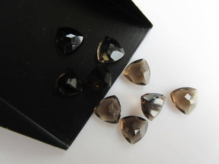 8 Pieces 10x10x5mm Each Smoky Quartz Trillion Shaped Faceted loose Gemstones GDS863