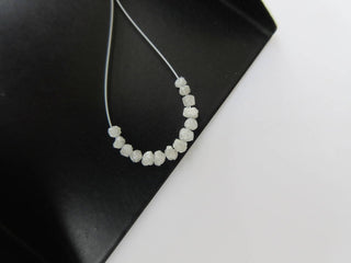 1 Carat Tiny 1mm To 2mm Raw Rough White Diamond Drilled Round Rondelle Beads, Natural Uncut Loose White Diamond, DDS456/6