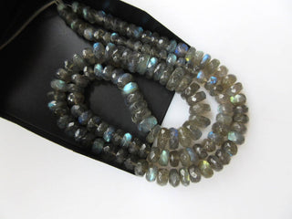 4mm To 9mm Faceted Labradorite Rondelle Beads, Blue Fire Gem Stone, Labradorite Gemstone Beads, 18 Inch Full Strand, GDS872