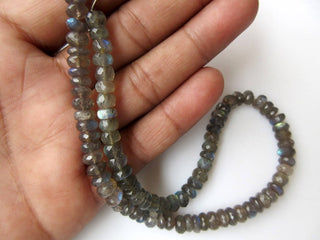 6mm To 5mm Labradorite Faceted Rondelle Beads, Blue Fire Gem Stone, Labradorite Gemstone Beads, 12 Inch Full strand, GDS873