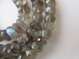 6mm To 5mm Labradorite Faceted Rondelle Beads, Blue Fire Gem Stone, Labradorite Gemstone Beads, 12 Inch Full strand, GDS873