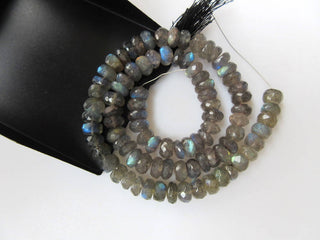 6mm To 5mm Labradorite Faceted Rondelle Beads, Blue Fire Gem Stone, Labradorite Gemstone Beads, 12 Inch Full strand, GDS873