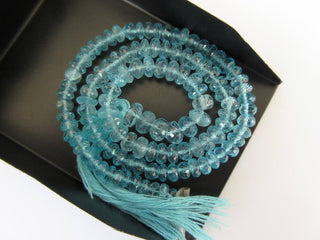 5mm To 6mm Faceted Apatite Rondelle Beads, Natural Blue Apatite Beads, Apetite Gemstone, Apatite Jewelry, 13 Inch Full Strand, GDS874