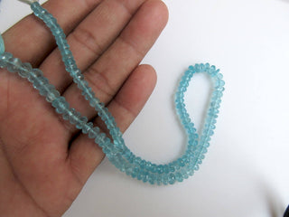 5mm To 6mm Faceted Apatite Rondelle Beads, Natural Blue Apatite Beads, Apetite Gemstone, Apatite Jewelry, 13 Inch Full Strand, GDS874