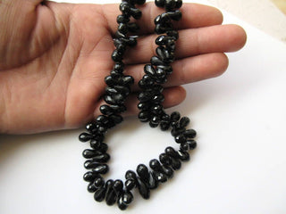 Faceted Black Onyx Tear Drop Briolette Beads, Faceted Onyx Briolettes, Tear Drop Beads, 10mm To 15mm Beads, 18 Inch Strand, GDS878