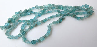 Raw Natural Blue Apatite Beads, Rough Apatite Gemstone Beads, Center Drilled Blue Apatite Raw Tumbles, GDS879