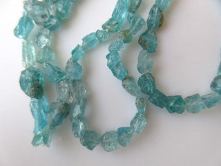 Raw Natural Blue Apatite Beads, Rough Apatite Gemstone Beads, Center Drilled Blue Apatite Raw Tumbles, GDS879