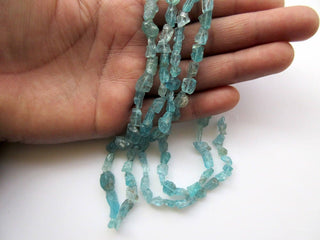 Raw Natural Blue Apatite Beads, Rough Apatite Gemstone Beads, Center Drilled Blue Apatite Raw Tumbles, GDS879