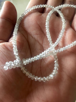 All 3mm Rare Beautiful Natural Clear White Diamond Faceted Beads, Sparkling White Diamond Beads, OOAK Diamond Beads, DDS506