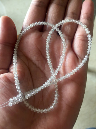 All 3mm Rare Beautiful Natural Clear White Diamond Faceted Beads, Sparkling White Diamond Beads, OOAK Diamond Beads, DDS506