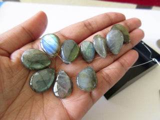 10 Pieces Labradorite Pear Shaped Briolette Beads, 15x20mm Beads, Labradorite Gemstone Beads, DDS886