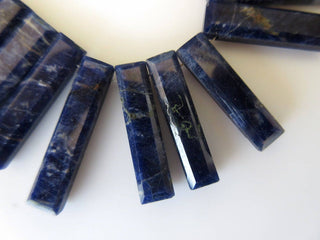 Natural Sodalite Long Baguette Shaped Step Cut Side Drilled Faceted Cabochon, Sodalite Briolette Beads, Sodalite Jewelry, GDS900