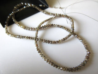 16 Inches Clear Cognac Color Faceted Diamond Beads, 2mm To 4mm Clear brown Champagne Diamond Faceted Beads, DDS494/20