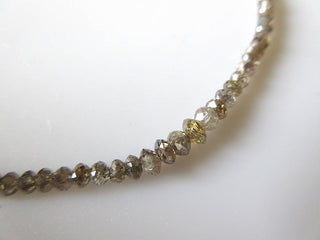 16 Inches Clear Cognac Color Faceted Diamond Beads, 2mm To 4mm Clear brown Champagne Diamond Faceted Beads, DDS494/20