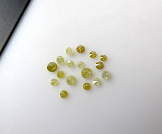 20 Pieces 1mm/1.5mm To 2.5mm Yellow Brilliant Cut Faceted Round Shaped Diamonds Loose, Natural Yellow Solitaire Diamonds, DDS496/2