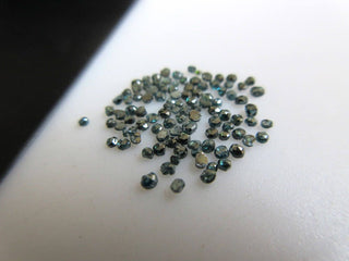 25 Pieces 1mm Blue Rose Cut Diamond Loose, Blue Diamond Rose Cut, Faceted Diamond Flat Back Cabochon, DDS496/6