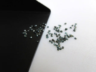 25 Pieces 1mm Blue Rose Cut Diamond Loose, Blue Diamond Rose Cut, Faceted Diamond Flat Back Cabochon, DDS496/6