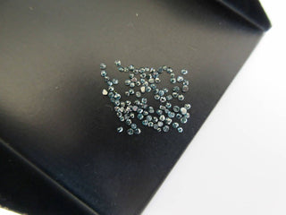 25 Pieces 1mm Blue Rose Cut Diamond Loose, Blue Diamond Rose Cut, Faceted Diamond Flat Back Cabochon, DDS496/6