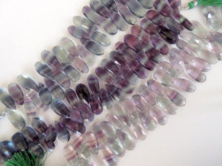 Huge Natural Purple Fluorite Pear Shaped Briolette Beads, Faceted Fluorite Pear Beads, 23mm To 28mm Each, Fluorite Jewelry, GDS909