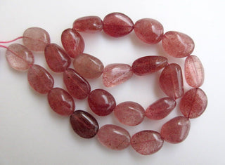 Natural Pink Strawberry Quartz Smooth Tumble Beads, 12mm to 20mm Beads And 13mm To 36mm Beads, Pink Strawberry Quartz Jewelry, GDS921