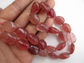 Natural Pink Strawberry Quartz Smooth Tumble Beads, 12mm to 20mm Beads And 13mm To 36mm Beads, Pink Strawberry Quartz Jewelry, GDS921