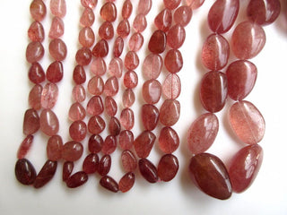 Natural Pink Strawberry Quartz Smooth Tumble Beads, 12mm to 20mm Beads And 13mm To 36mm Beads, Pink Strawberry Quartz Jewelry, GDS921