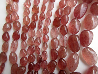 Natural Pink Strawberry Quartz Smooth Tumble Beads, 12mm to 20mm Beads And 13mm To 36mm Beads, Pink Strawberry Quartz Jewelry, GDS921