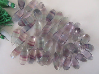 Huge Natural Purple Fluorite Pear Shaped Briolette Beads, Faceted Fluorite Pear Beads, 23mm To 28mm Each, Fluorite Jewelry, GDS909