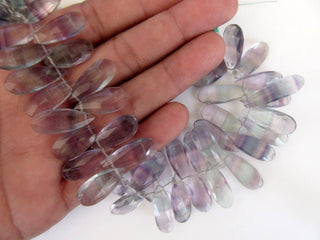 Huge Natural Purple Fluorite Pear Shaped Briolette Beads, Faceted Fluorite Pear Beads, 23mm To 28mm Each, Fluorite Jewelry, GDS909