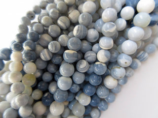 Natural Blue Opal Smooth Round Beads, Peruvian Blue Opal Beads, 10mm To 11mm Opal Beads, Blue Opal Jewelry, GDS914