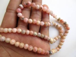 Natural Pink Opal Smooth Round Beads, Peruvian Pink Opal Beads,  6mm To 7mm Beads, 7mm And 9mm Beads, Pink Opal Jewelry, GDS916