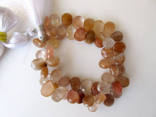 Natural Copper Gold Rutilated Quartz Pear Shaped Faceted Briolette Beads, Copper Rutile Quartz Beads Jewelry, GDS915