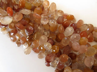 Natural Copper Gold Rutilated Quartz Pear Shaped Faceted Briolette Beads, Copper Rutile Quartz Beads Jewelry, GDS915