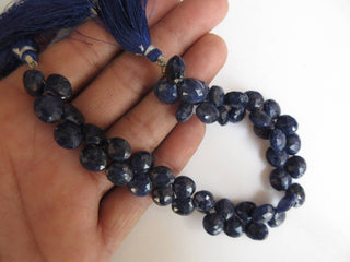 Natural AAA Sodalite Faceted Heart Shaped Briolette Beads, 8mm To 10mm And 10mm To 11mm Beads, Blue Sodalite Loose Jewelry, GDS922